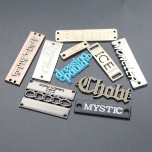 custom metal logo labels for handbags